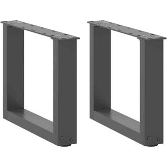 vidaXL Patas Para Mesa De Centro En Forma De U (2 Unidades), Antracita, 40 X (30-31) Cm, Acero Vidaxl