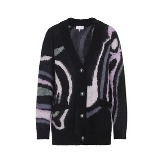 Emilio Pucci Geborduurde Mohair Blend Oversized Cardi