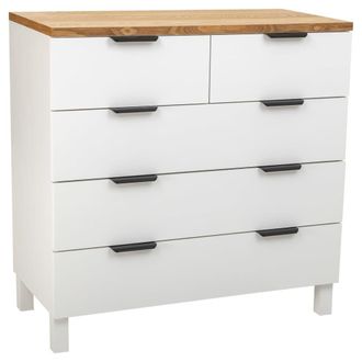 Wanderlust Deco Comoda de madera de 5 cajones 80x40x80,5