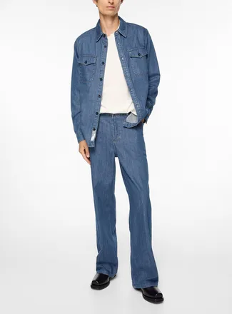 A.P.C. Mens Aaron wide-leg faded indigo jean