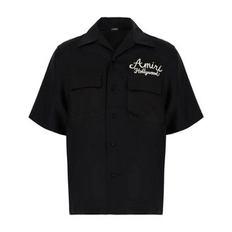 Amiri Short Sleeve Shirts, male, Black, Size: S Dragon Camp Shirt