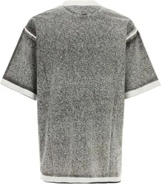 Balenciaga Mens Melange Grey Cotton Oversize T-Shirt Black Exterior Exterior: T-shirts And Polos