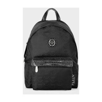 Philipp Plein Backpacks, male, Black, Size: ONE SIZE Nylon Backpack Monogram