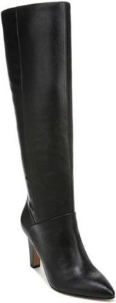 Franco Sarto Koko Boots Women Black Faux Leather Pointed Toe Knee High LION594