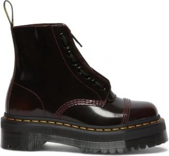 Dr. Martens Glanzende Leren Dameslaarzen - Dames - Veterlaarzen - Rood - 38 EU - Leer - Schoenen