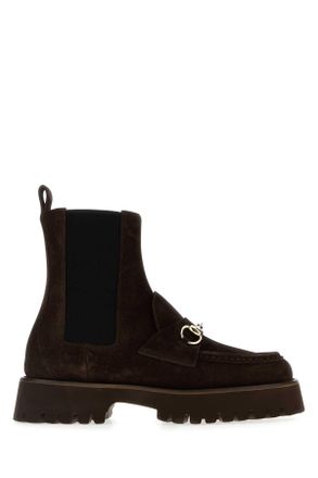 Gucci Brown Suede Ankle Boots