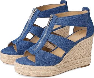 Michael Kors Etta Wedge Womens Wedge Shoes Denim : 9.5 M