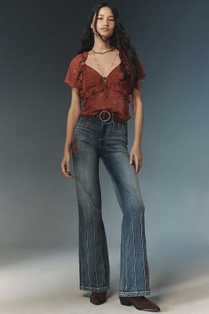 Free People Farrah Butterfly High-Rise Flare Jeans