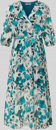 Zabaione Midikleid in Wickel-Optik Modell Mo44moo in Tuerkis, Gr&ouml;&szlig;e XL