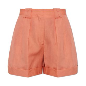 Versace Wol-linnen shorts - Dames - Korte Broeken - Roze - L - Wol - Korte Broeken