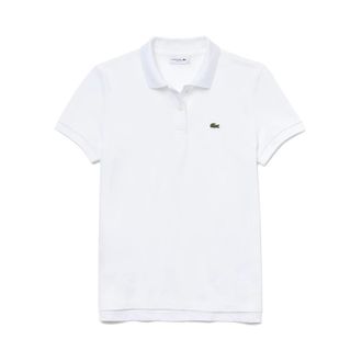 Lacoste Polo Shirts, female, White, Size: 2XL White Polo Shirt Crocodile Patch