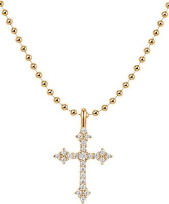 Made by Mary Vintage Cross Bead Chain Necklace in Gold Vermeil at Nordstrom