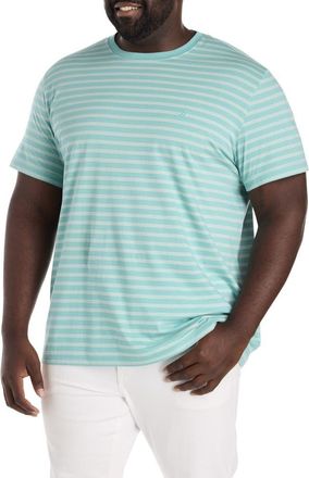 Nautica Big & Tall Striped T-Shirt in Aqua Wave at Nordstrom, Size 3X Big