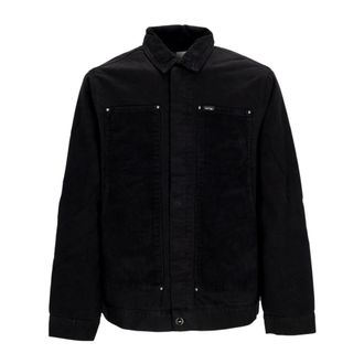 Arte Workwear Jacket met Velvet Inzetstukken - Heren - Zomerjassen - Zwart - L - Katoen - Jassen