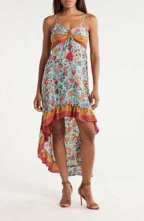 La Fiorentina Strappy High Low Dress in Blue/Pink at Nordstrom Rack, Size X-Large