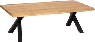 Wanderlust Deco Mesa de centro de madera marr&oacute;n y negra 140x70x45 alt. cm