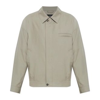 Emporio Armani Light Jackets, male, Gray, Size: 2XL Jacket in micro-textured light wool with a herringbone pattern