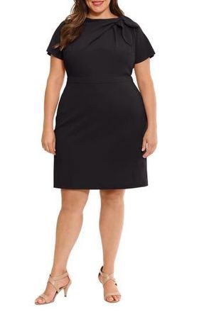 London Times Side Tie Sheath Dress in Black at Nordstrom Rack, Size 18W