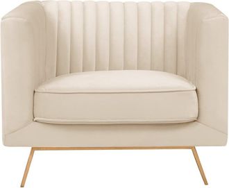 Rendez-Vous D&eacute;co Sill&oacute;n de terciopelo beige