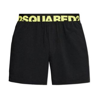 Dsquared2 Bottoms, male, Black, Size: 2XL Cotton Boxer Shorts with Logo