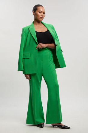 Karen Millen Womens Plus Size Compact Stretch Bootcut Tailored Trouser - Green - Size 20 UK