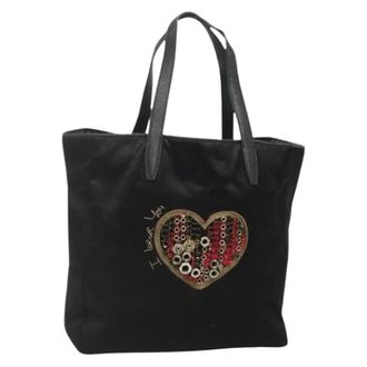 Loewe Pre-owned Satin Tote Bag - Dames - Vintage Shopper - Zwart - ONE Size - Leer - Vintage