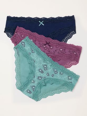 Fat Face FatFace Purple 3 Pack of Lace Shorts