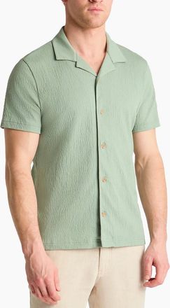 Remus Uomo Mens Remus Uomo Cuban collar shirt Iceberg Green - Size: 38/Regular