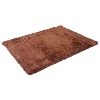 Hhg Alfombra Hhg 258, Alfombrilla Shaggy Pelo Alto Pelo Largo, Tejido/textil Mullido Suave 160x120cm, Marr&oacute;n Oscuro