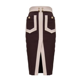 Elisabetta Franchi Midi Skirts, female, Brown, Size: S Midi Skirts