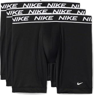 Nike All Day Micro Long Leg Boxer Brief 3-Pack Mens Underwear Black/Black/Black : 2XL, Elastane/Jersey/Polyester