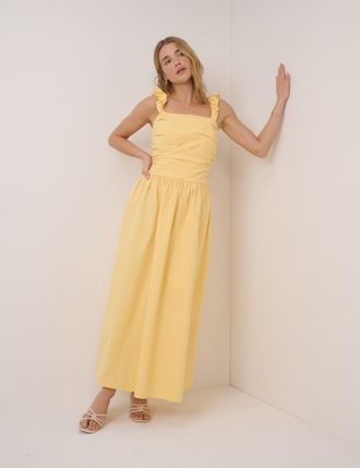 Nobody's Child Butter Yellow Victoria Midi Dress