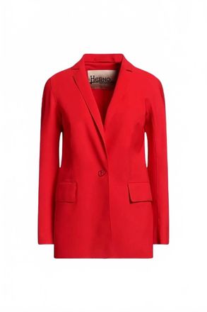 Herno Womens Single Breasted Jersey Blazer In Red