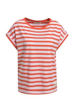 Smith & Soul T-Shirt SMITH & SOUL, Damen, Gr. XXL, sugar, Single Jersey, Obermaterial: 46% Baumwolle, 46% Lyocell, 8% Elasthan, gestreift, h&uuml;ftbedeckend, Rundhals,