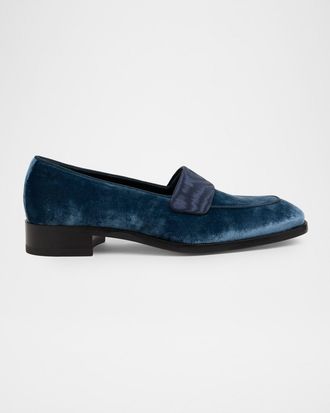 Christian Louboutin Mens O Louvre Velvet Loafers