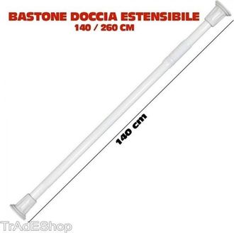 Trade Shop Trade Shop - Bastone Asta Telescopica Per Doccia Armadio Estensible De 140 A 260 Cm