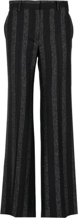 Msgm Wide-Leg wollen broek - Dames - Wijde Broeken - Zwart - XS - Wol - Broeken