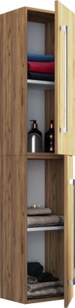 ebuy24 Gabinete De Ba&ntilde;o De Madera Vcm Muebles De Ba&ntilde;o Gabinete De Pared Estante De Ba&ntilde;o Gabinete De Ba&ntilde;o Gabinete Alto Dimensiones Aprox. Al. 150 X An. 33 X 