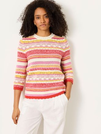 Fat Face FatFace Pink Rosalie Stripe Knitted Jumper