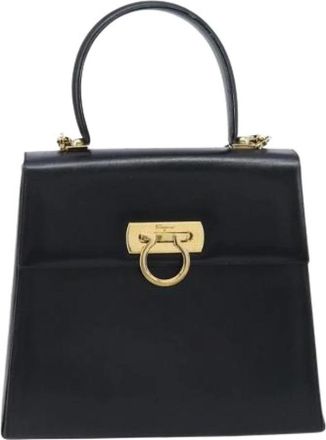 Ferragamo Pre-owned Handbag - Dames - Vintage Handtas - Zwart - ONE Size - Leer - Vintage