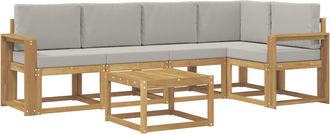 vidaXL Conjunto De Sof&aacute;s De Exterior 6 Uds. Blanco Y Gris Claro Vidaxl