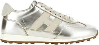 Hogan Athletic - Dames - Sneakers - Grijs - 39 1/2 EU - Leer - Schoenen