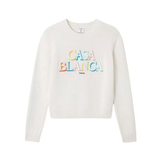 Casablanca Jersey Stacked Logo - Knitwear - Mujer - Blanco - M