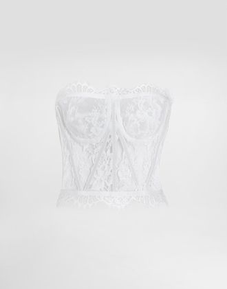 Dolce & Gabbana Lace Bustier - Woman Shirts And Tops White Lace 36