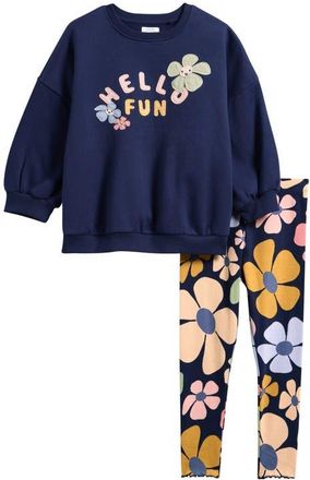 Next Kids Graphic Sweatshirt & Leggings Set in Blue at Nordstrom, Size 12-18M