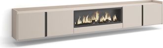 Skraut Home Skraut Home - Mueble Tv, Televisi&oacute;n, Muebles De Sal&oacute;n, Almacenaje, 315x35x50cm, Para Tv Hasta 80, Chimenea El&eacute;ctrica Xxl, Colgado, Suspendido, Estilo 