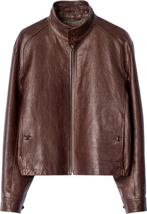 Christophe Lemaire Harrington Jacket In Glossy Leather