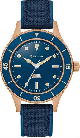 Bulova Archive Series Mil Ships 150th Anniversary Edition Heren Horloge Blauw 98A325