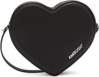 AMBUSH Zwarte Flat Heart Crossbody - Dames - Schoudertassen - Zwart - ONE Size - Tassen