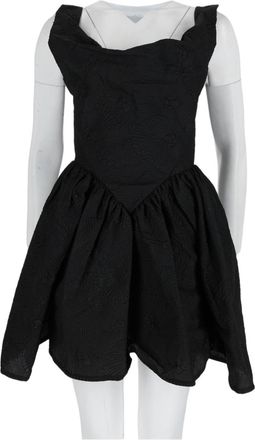 Vivienne Westwood Black Textured Fitted Flared Mini Dress